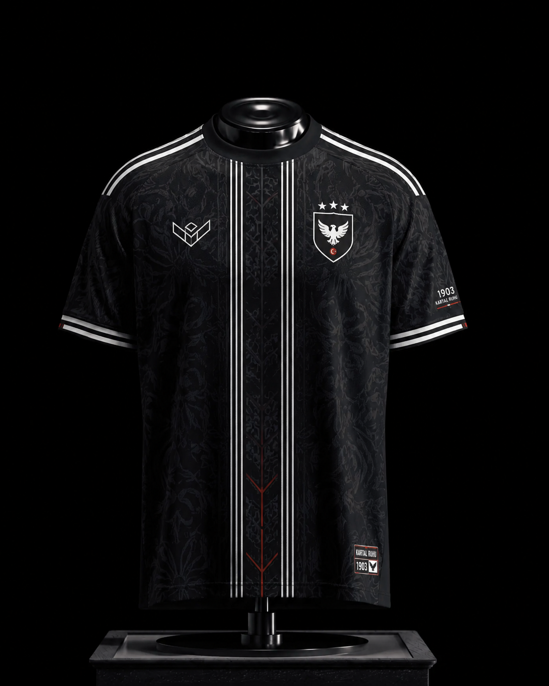 Beşiktaş Black Eagle Fan Trikot – Schwarz-Weißes Elite Design