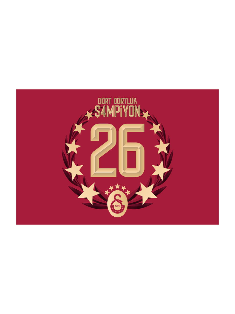 Galatasaray 26. Meisterschaft Schwenkfahne Horizontal 100x150 – Meisterschaft 25/26