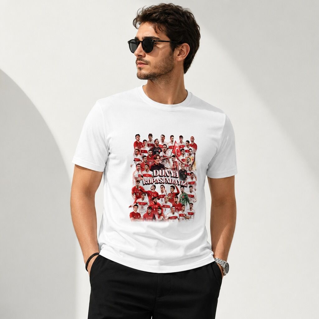 "Wir sind bei der WM" T-Shirt Weiß – Türkei