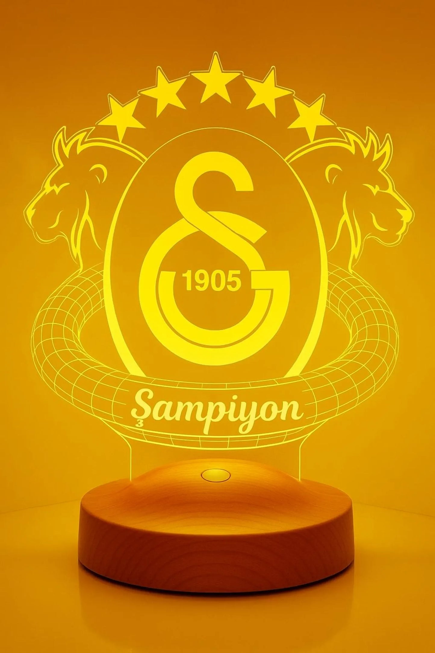 🌟 Personalisierte Galatasaray Nachtlampe mit 5-Sterne-Design