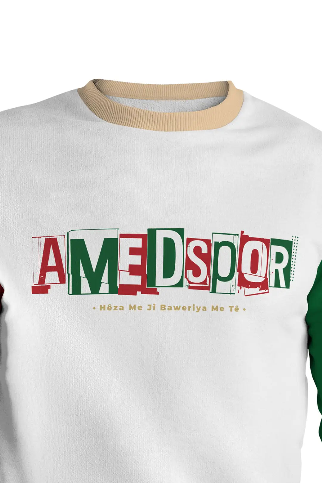 Amedspor Ärmel Grün-rot Sweatshirt mit Rundhalsausschnitt