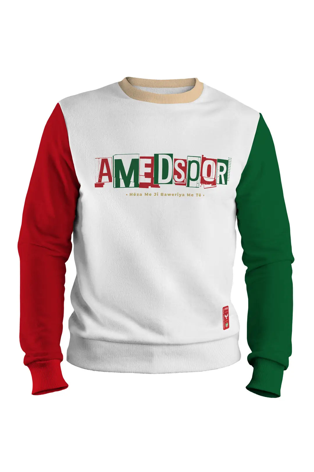 Amedspor Ärmel Grün-rot Sweatshirt mit Rundhalsausschnitt