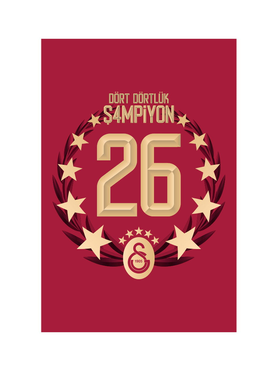 Galatasaray 26. Meisterschaft Vertikal-Balkonfahne 300x450 – Meisterschaft 25/26