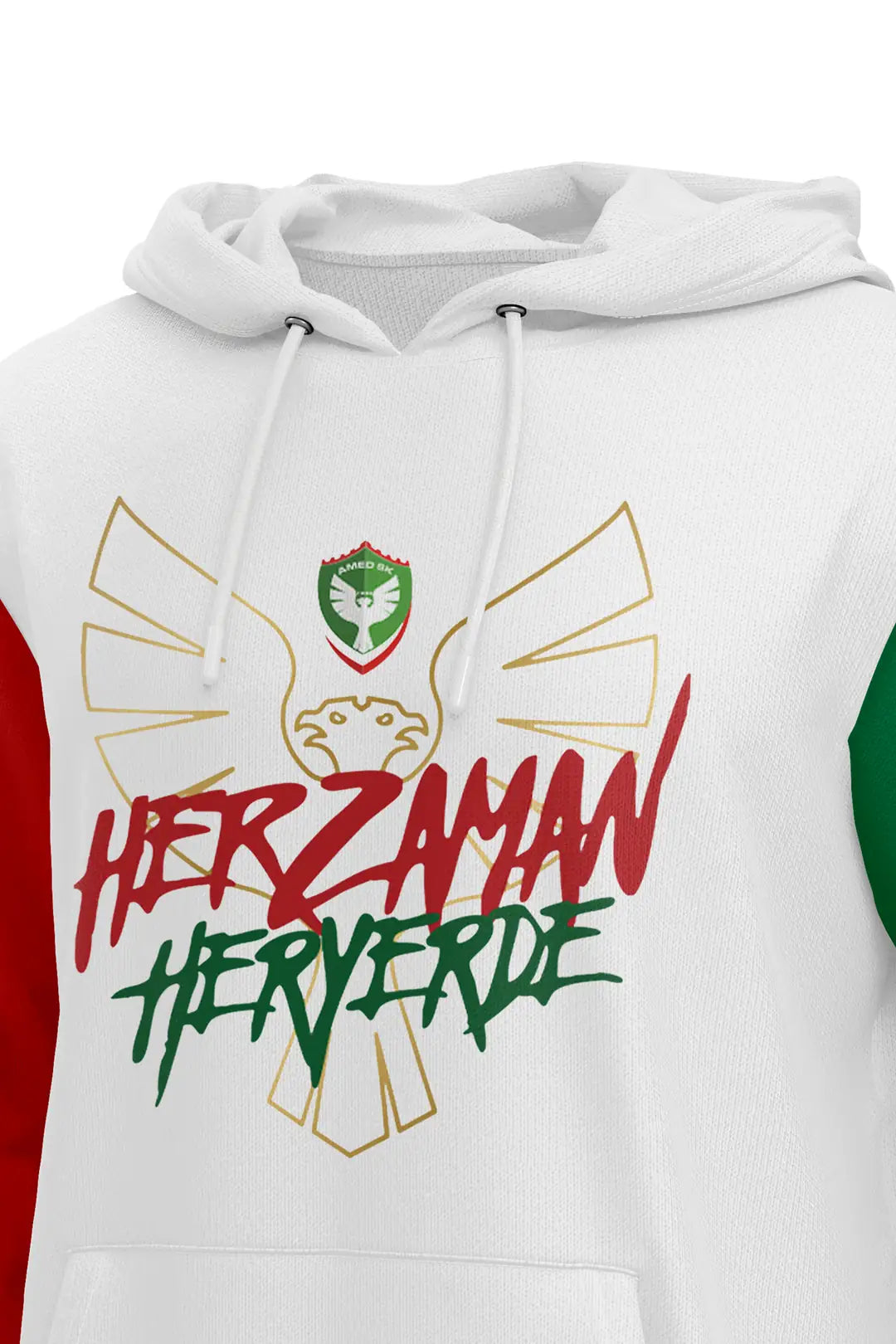Amedspor Ärmel Grün-rot Kapuzen Sweatshirt