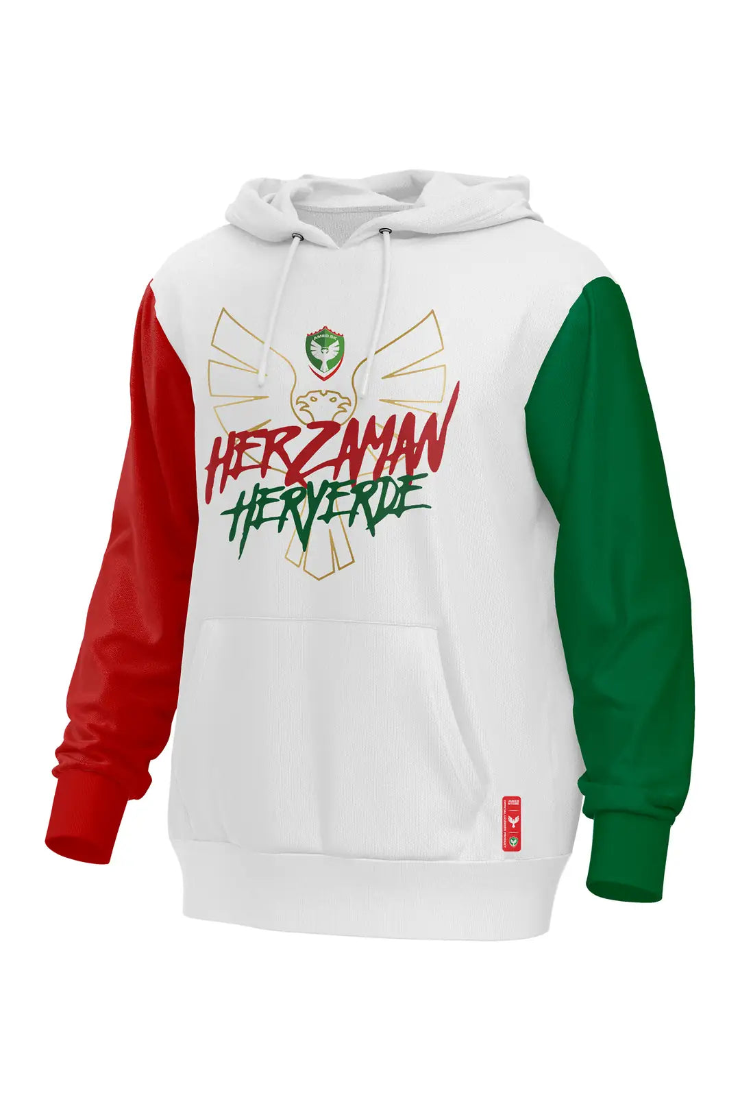 Amedspor Ärmel Grün-rot Kapuzen Sweatshirt