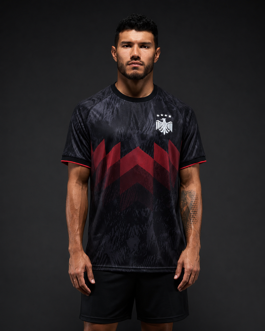Deutschland Trikot Schwarz Adler Design – 4 Sterne Fußballshirt
