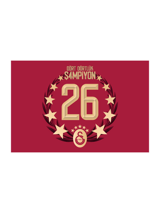 Galatasaray 26. Meisterschaft Schwenkfahne Horizontal 100x150 – Meisterschaft 25/26
