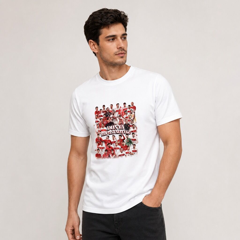 "Wir sind bei der WM" T-Shirt Weiß – Türkei