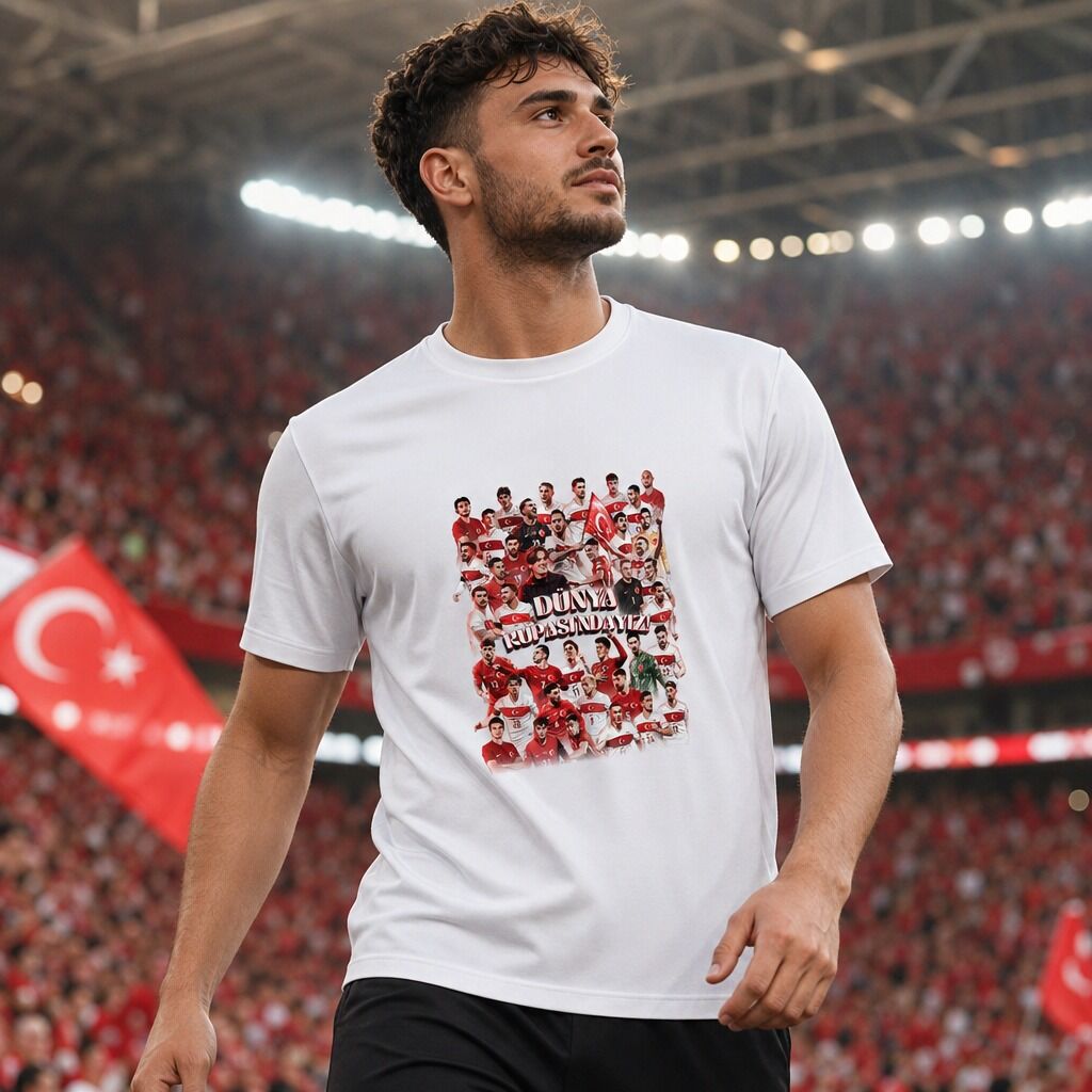 "Wir sind bei der WM" T-Shirt Weiß – Türkei