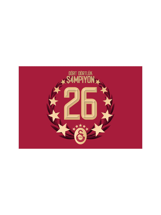 Galatasaray 26. Meisterschaft Schwenkfahne Horizontal 50x75 – Meisterschaft 25/26