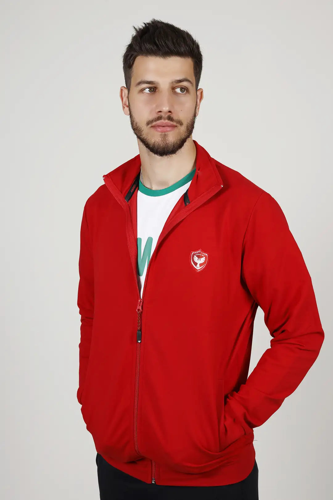Mit Reißverschluss Lang Arm Sweatshirt