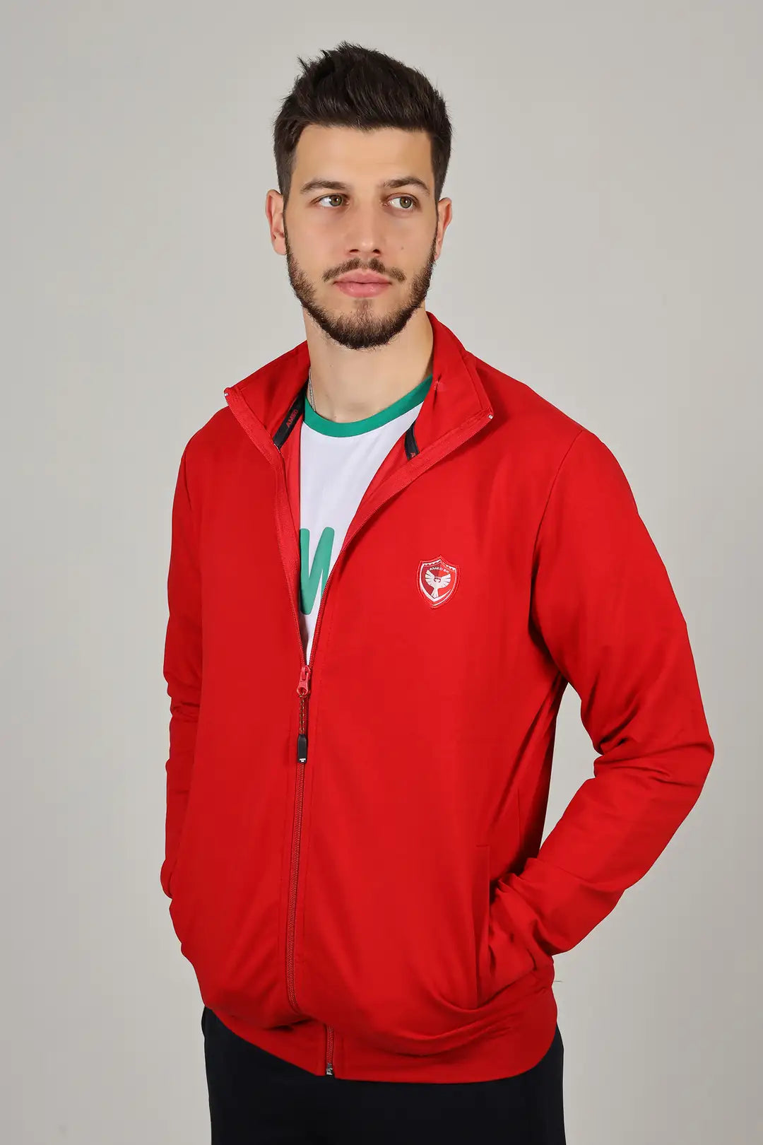 Mit Reißverschluss Lang Arm Sweatshirt